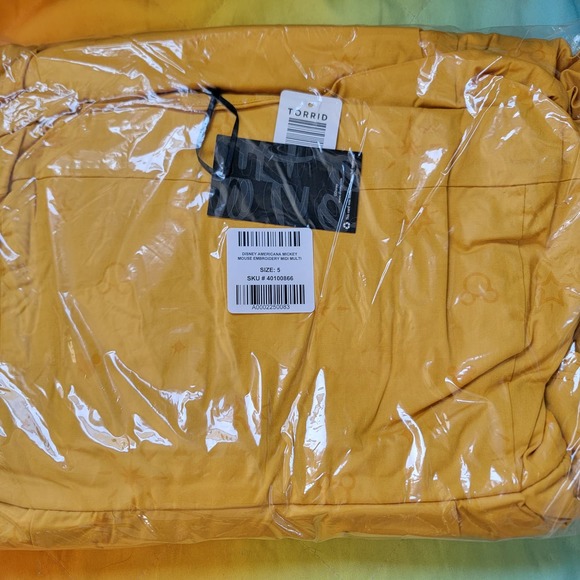 NWT! Torrid Disney Yellow Mickey Mouse Embroidery Midi Strappy Skater Dress 5x - Picture 4 of 4